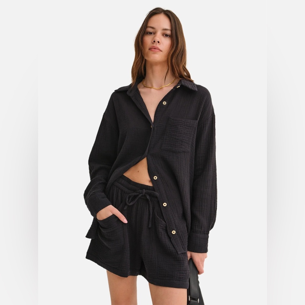 NWOT MATE the Label organic oversized buttondown gauze shirt